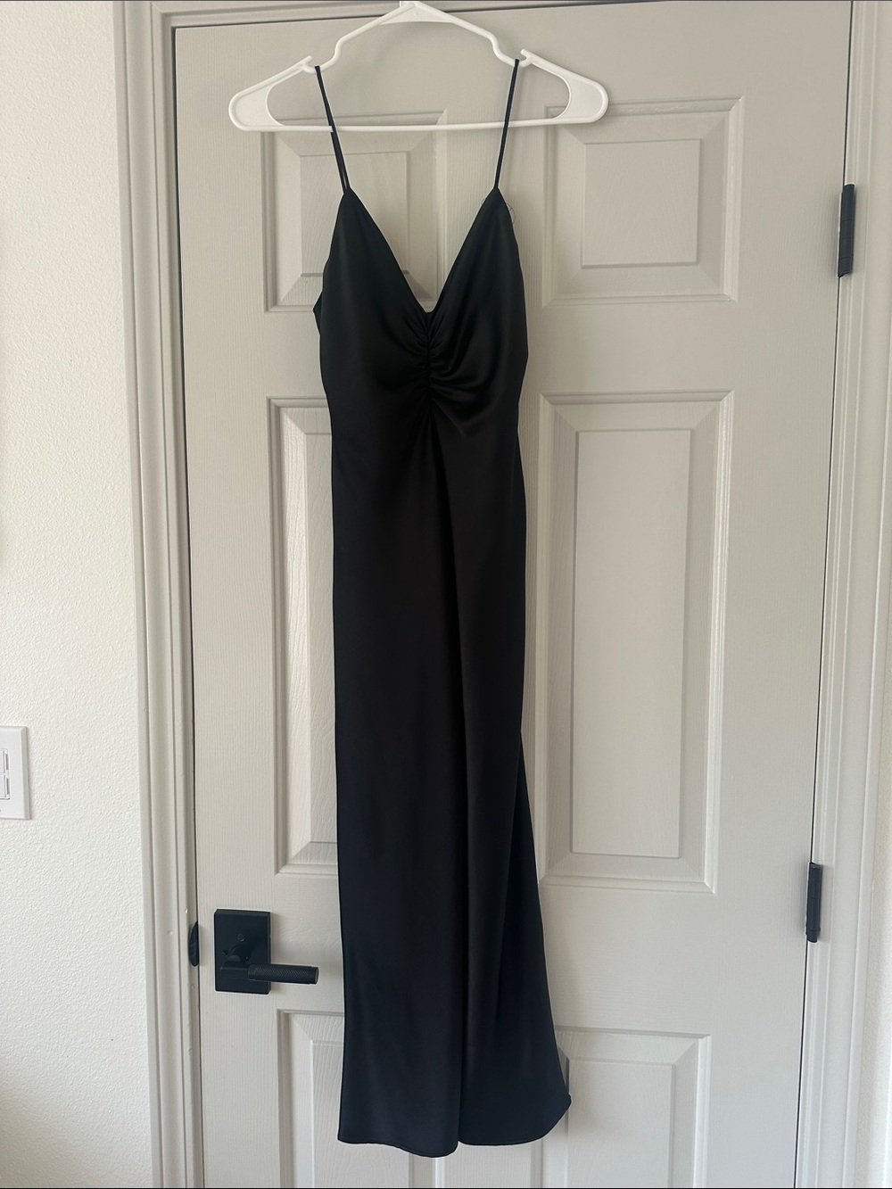 Zara black silk midi dress